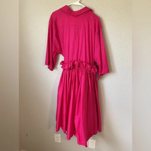 NWT Neithan Herbert Dalia Pink Asymmetrical Dress Size Small Hot Pink - Picture 3 of 11